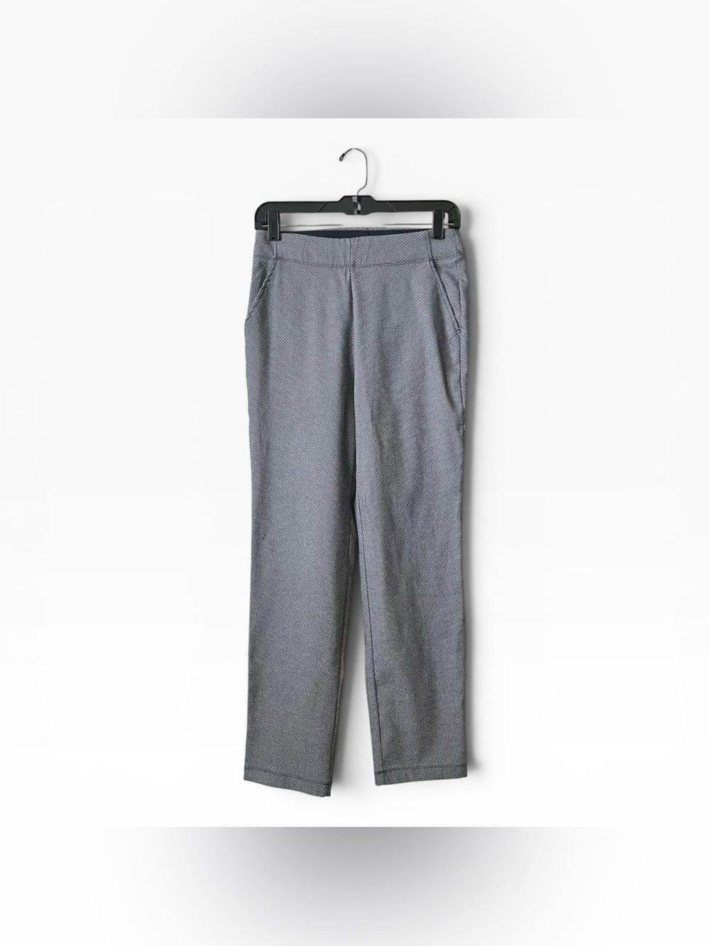 Max Studio Woven Pull On Trouser Women's Size M Blue Slim Leg High Rise Pants